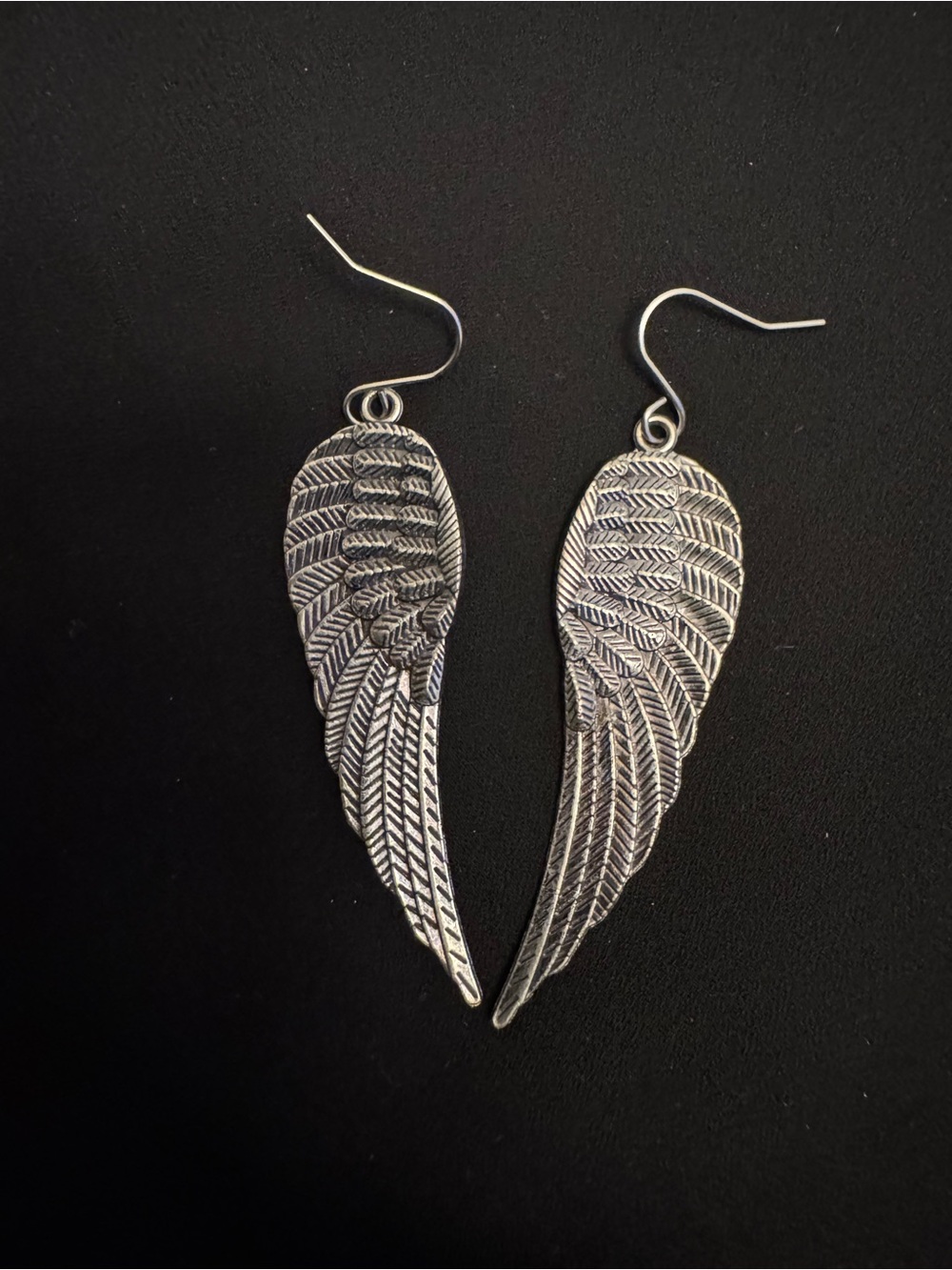 Silver Angel Wing Dangle Earrings